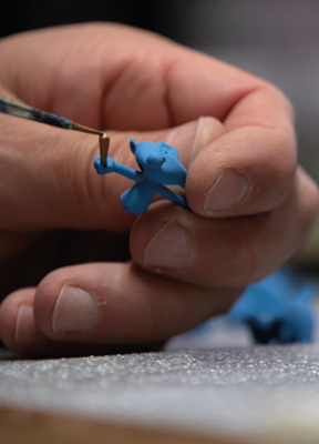 Assembling a figurine